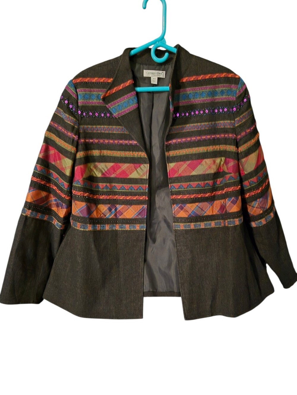 Coldwater Creek Embellished Open Front Jacket - 18.            L8